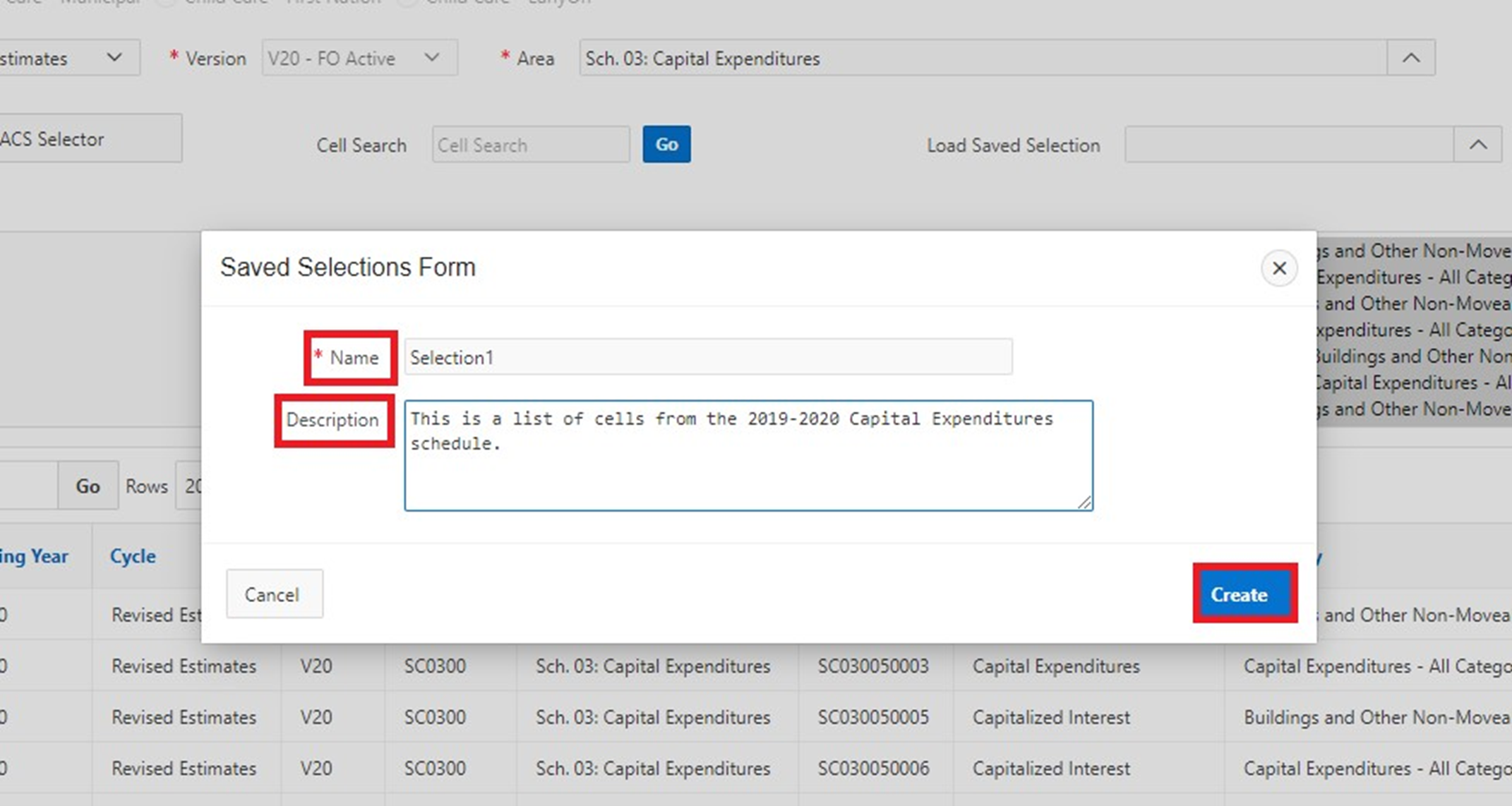 Create and Loading Saved Selections